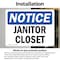 Signmission Janitor Closet, 10 in W x Rectangle, Vinyl Decal OS-2PACK-NS-D-710-L-13748 - alternate 6
